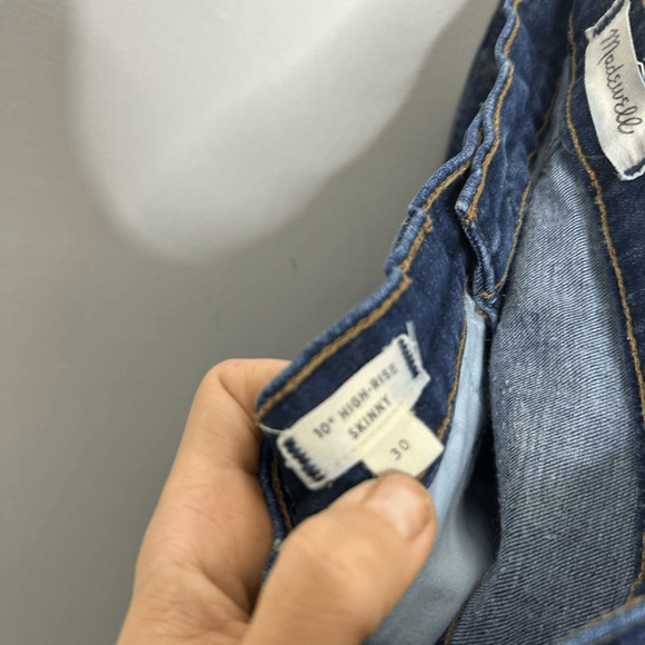 MADEWELL 10" High-Rise Skinny Jeans women's Lucille Wash dark blue H2245 size 30 - Picture 7 of 9